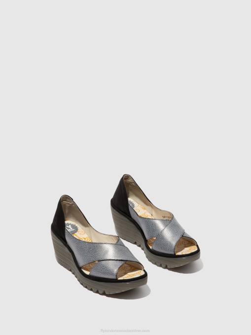 Crossover Sandals YOMA307 Fly London Women GREY/BLACK 0JLR560