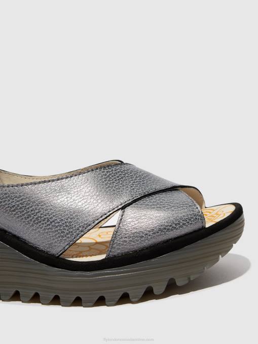 Crossover Sandals YOMA307 Fly London Women GREY/BLACK 0JLR560