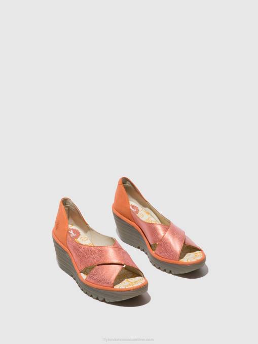 Crossover Sandals YOMA307 Fly London Women SALMON/PEACH 0JLR564