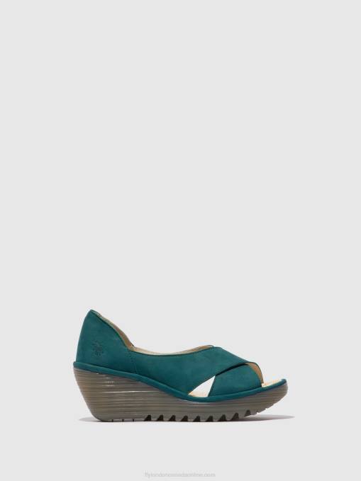 Crossover Sandals YOMA307 Fly London Women TEAL 0JLR559