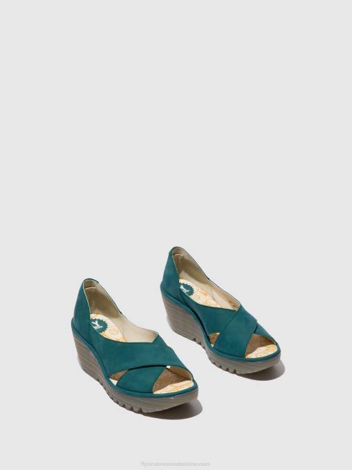 Crossover Sandals YOMA307 Fly London Women TEAL 0JLR559