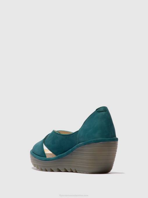 Crossover Sandals YOMA307 Fly London Women TEAL 0JLR559