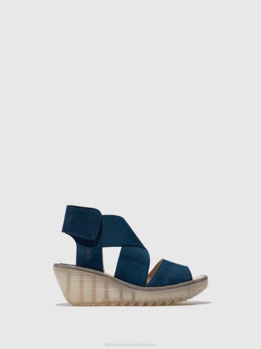 Crossover Sandals YUBA385 Fly London Women BLUE 0JLR485