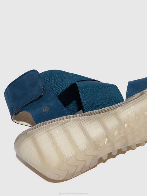 Crossover Sandals YUBA385 Fly London Women BLUE 0JLR485