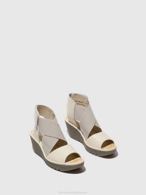 Crossover Sandals YUBA385 Fly London Women OFFWHITE 0JLR558