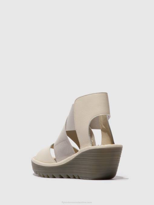 Crossover Sandals YUBA385 Fly London Women OFFWHITE 0JLR558