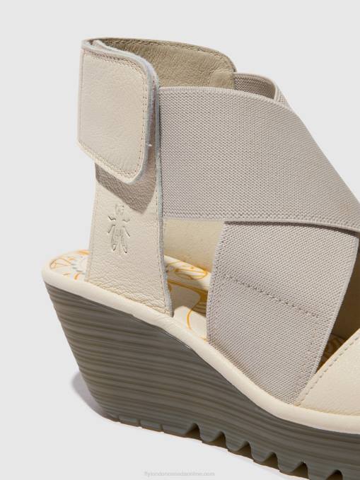 Crossover Sandals YUBA385 Fly London Women OFFWHITE 0JLR558