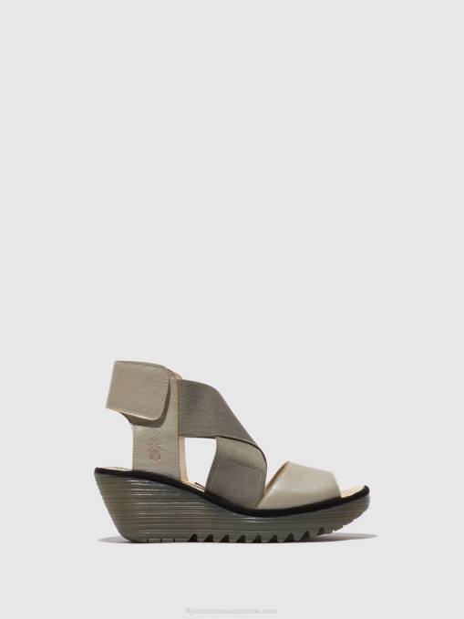 Crossover Sandals YUBA385 Fly London Women SILVER 0JLR477