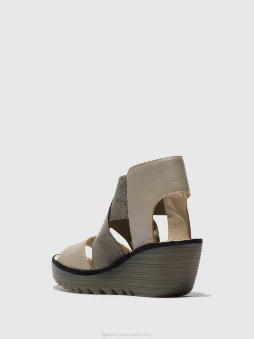 Crossover Sandals YUBA385 Fly London Women SILVER 0JLR477