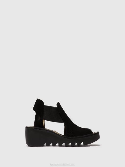 Elasticated Sandals BIGA412 Fly London Women BLACK 0JLR478