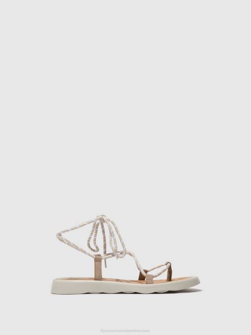 Lace-up Sandals TACE874 Fly London Women CONCRETE(OFFWHITE) 0JLR552