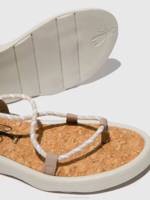 Lace-up Sandals TACE874 Fly London Women CONCRETE(OFFWHITE) 0JLR552