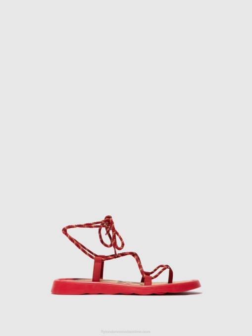 Lace-up Sandals TACE874 Fly London Women LIPSTICK RED 0JLR553