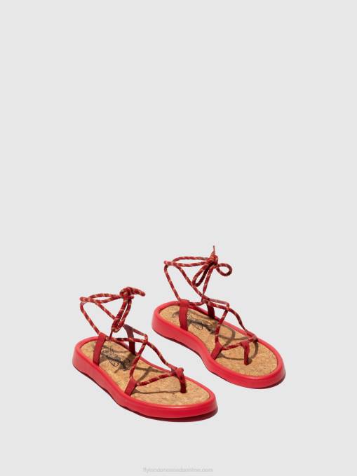 Lace-up Sandals TACE874 Fly London Women LIPSTICK RED 0JLR553