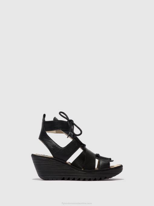 Lace-up Sandals YACA413 Fly London Women BLACK 0JLR473