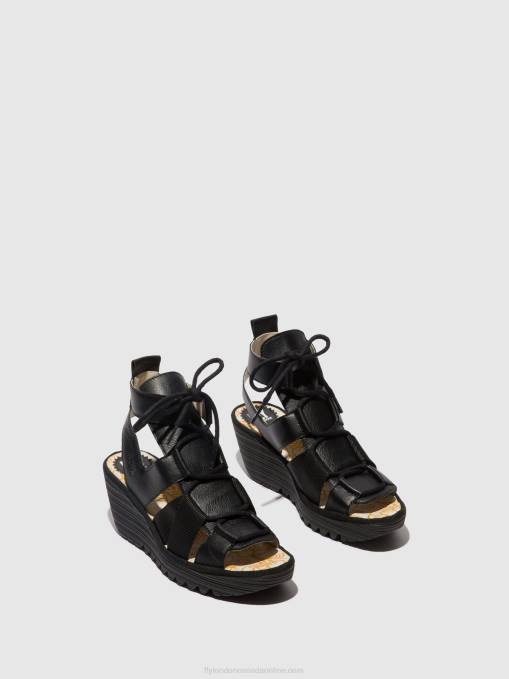Lace-up Sandals YACA413 Fly London Women BLACK 0JLR473