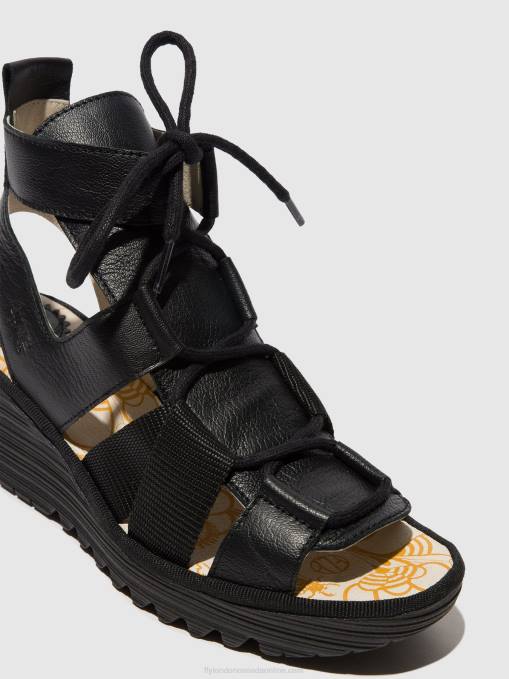 Lace-up Sandals YACA413 Fly London Women BLACK 0JLR473