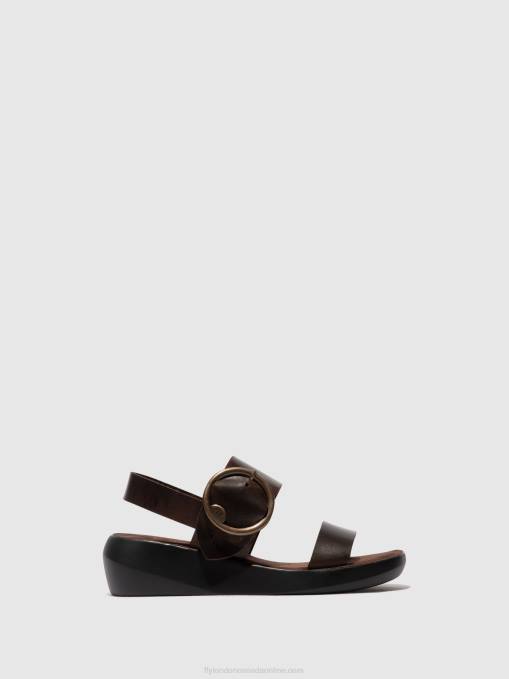 Sling-Back Sandals BANI739 Fly London Women DARK BROWN 0JLR468