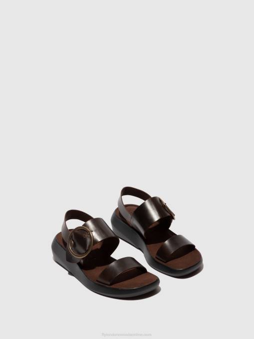 Sling-Back Sandals BANI739 Fly London Women DARK BROWN 0JLR468