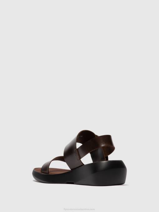 Sling-Back Sandals BANI739 Fly London Women DARK BROWN 0JLR468