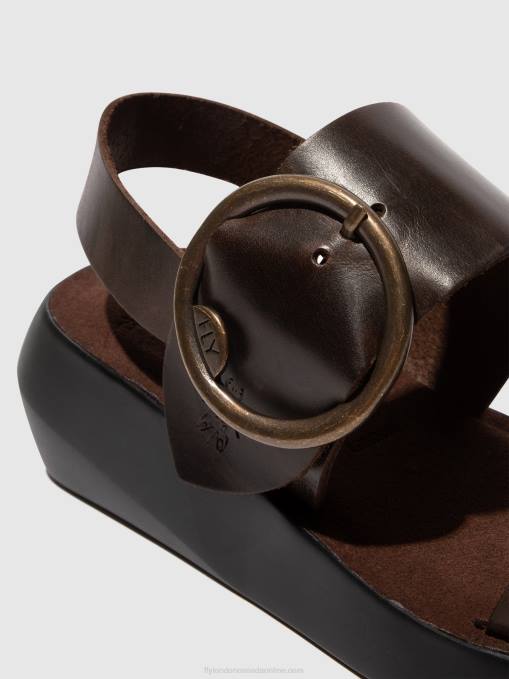 Sling-Back Sandals BANI739 Fly London Women DARK BROWN 0JLR468