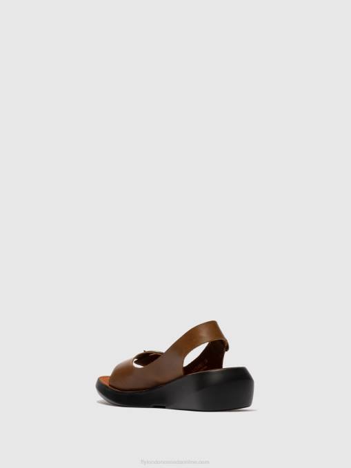 Sling-Back Sandals BERK754 Fly London Women BRIDLE CAMEL 0JLR602