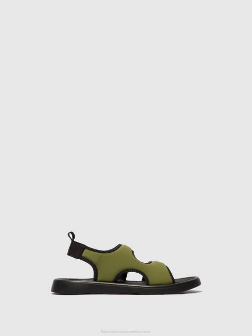 Sling-Back Sandals TREQ930 Fly London Women OLIVE/BLACK 0JLR451