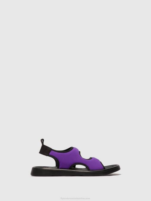 Sling-Back Sandals TREQ930 Fly London Women VIOLA/BLACK 0JLR452