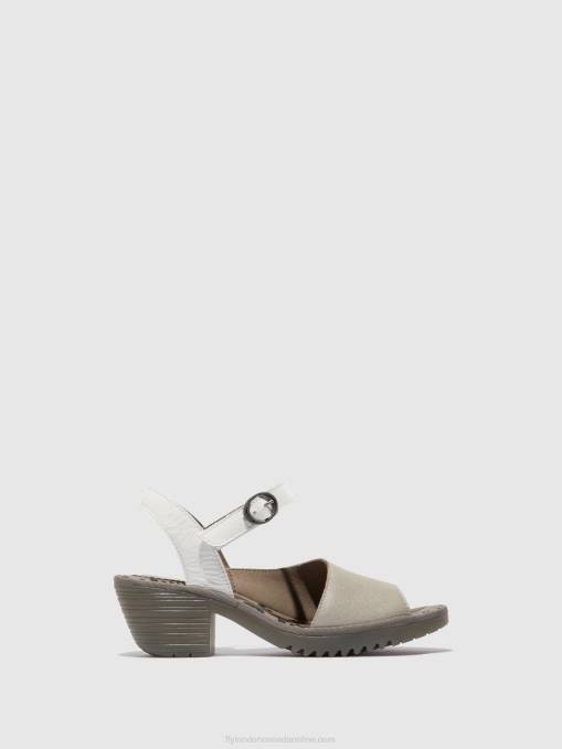 Sling-Back Sandals WELY439 Fly London Women SILVER/ OFFWHITE 0JLR444
