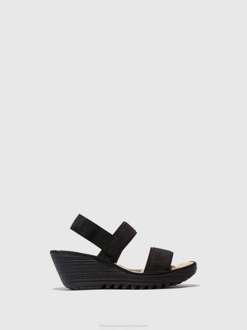 Sling-Back Sandals YACO416 Fly London Women BLACK 0JLR437