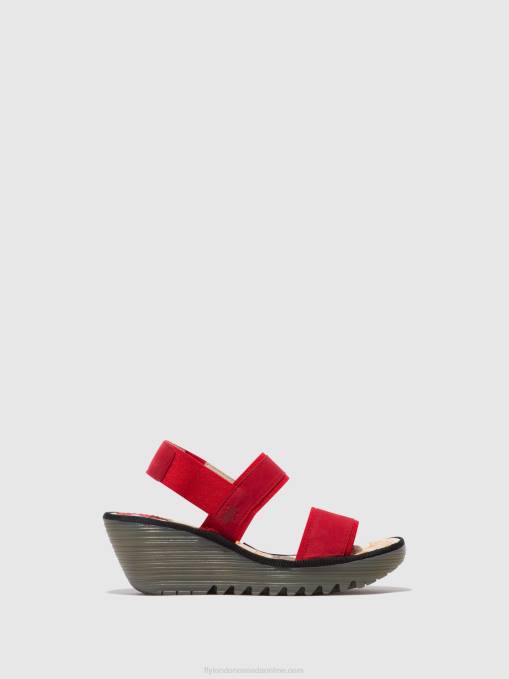 Sling-Back Sandals YACO416 Fly London Women LIPSTICK RED 0JLR436