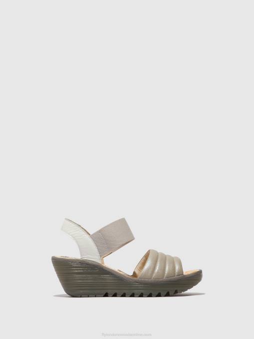 Sling-Back Sandals YIKO414 Fly London Women SILVER/OFFWHITE 0JLR435