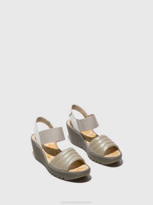 Sling-Back Sandals YIKO414 Fly London Women SILVER/OFFWHITE 0JLR435