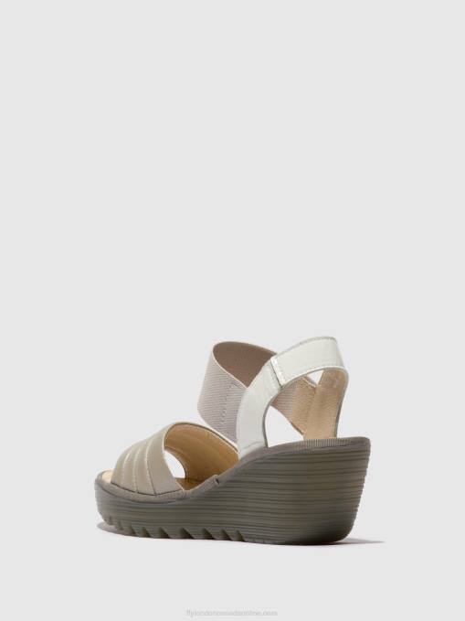 Sling-Back Sandals YIKO414 Fly London Women SILVER/OFFWHITE 0JLR435