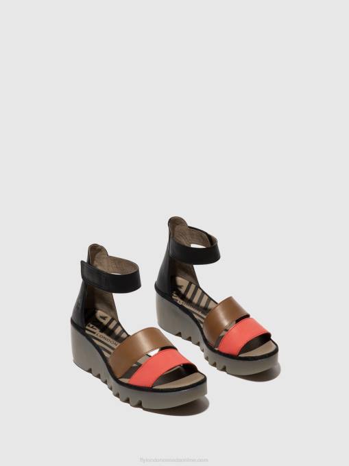 Strappy Sandals BONO290 Fly London Women RASPBERRY/GROUND/BLACK 0JLR423