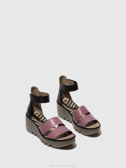 Strappy Sandals BONO290 Fly London Women VIOLET/BLACK 0JLR389