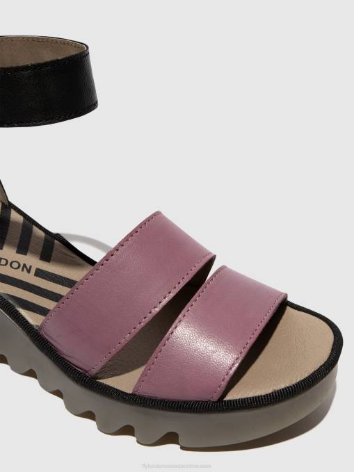 Strappy Sandals BONO290 Fly London Women VIOLET/BLACK 0JLR389