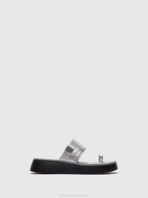 Strappy Sandals CHEV316 Fly London Women IDRA SILVER 0JLR601