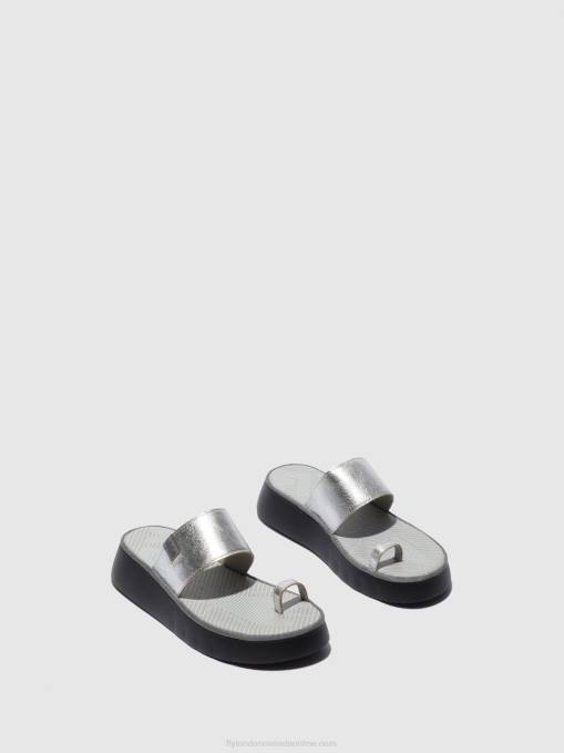 Strappy Sandals CHEV316 Fly London Women IDRA SILVER 0JLR601