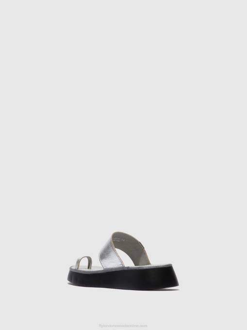 Strappy Sandals CHEV316 Fly London Women IDRA SILVER 0JLR601