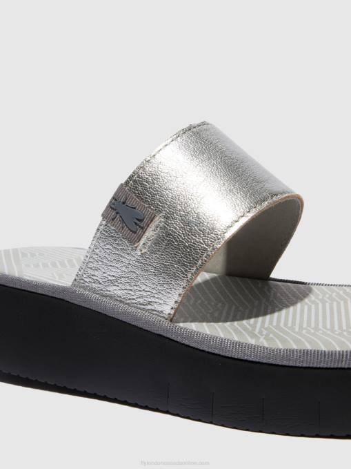 Strappy Sandals CHEV316 Fly London Women IDRA SILVER 0JLR601