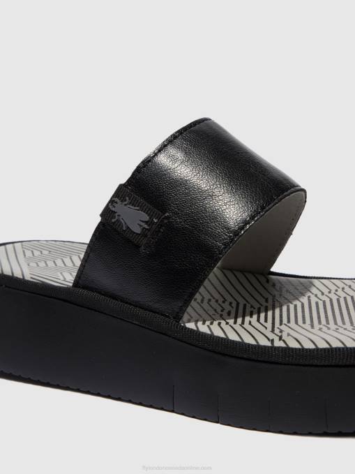 Strappy Sandals CHEV316 Fly London Women MOUSSE BLACK 0JLR607