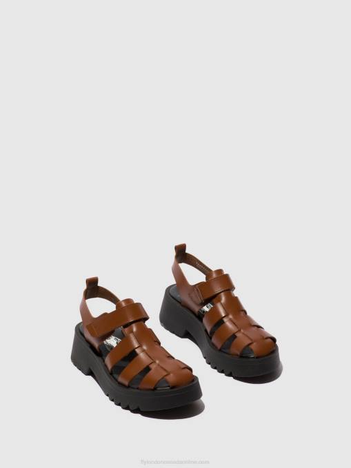 Strappy Sandals MAIE850 Fly London Women COGNAC 0JLR534