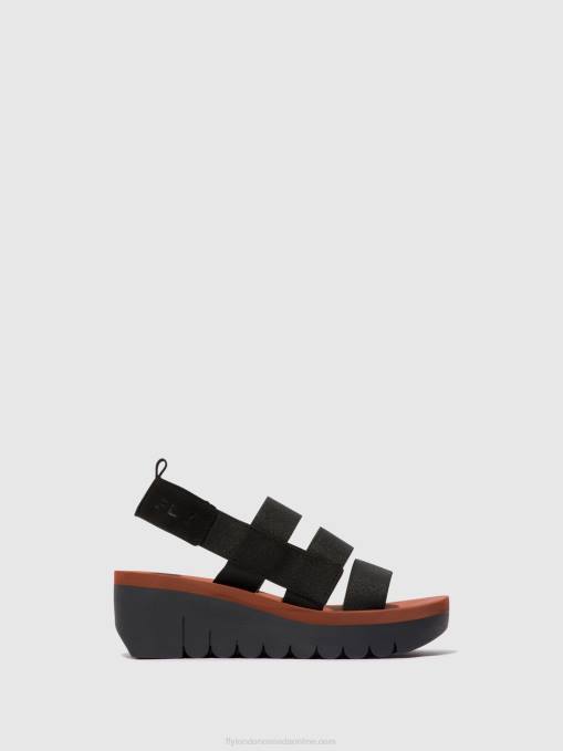 Strappy Sandals YERE847 Fly London Women BLACK (BRICK) 0JLR536