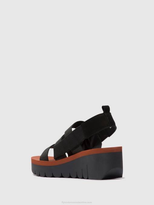 Strappy Sandals YERE847 Fly London Women BLACK (BRICK) 0JLR536