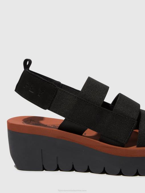 Strappy Sandals YERE847 Fly London Women BLACK (BRICK) 0JLR536