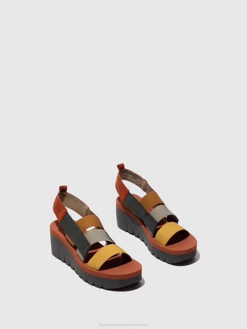 Strappy Sandals YERE847 Fly London Women MULTI (BRICK) 0JLR530