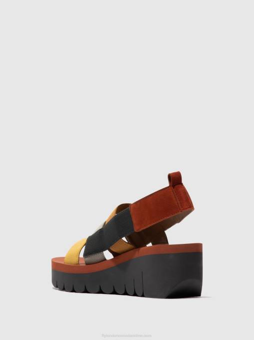 Strappy Sandals YERE847 Fly London Women MULTI (BRICK) 0JLR530