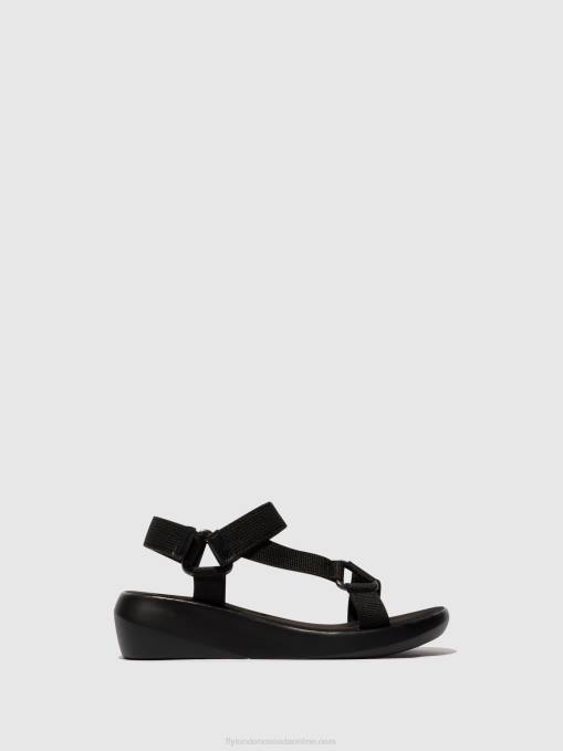T-Strap Sandals BREK840 Fly London Women BLACK 0JLR581