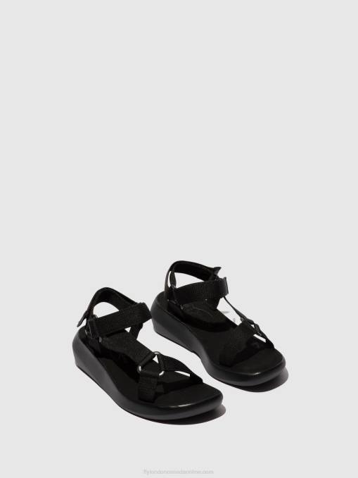 T-Strap Sandals BREK840 Fly London Women BLACK 0JLR581